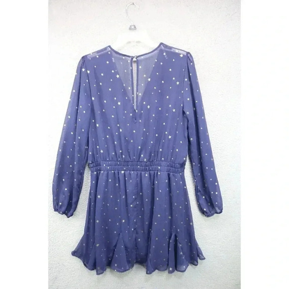 Altar's State Navy Blue w/Gold Stars Dress-Size XL-Long Semi-Sheer Sleeves-Lined - Picture 7 of 8